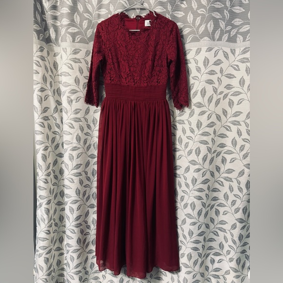 Dainty Jewells Dresses & Skirts - Exquisite English Manor Elegant Burgundy Lace Dress